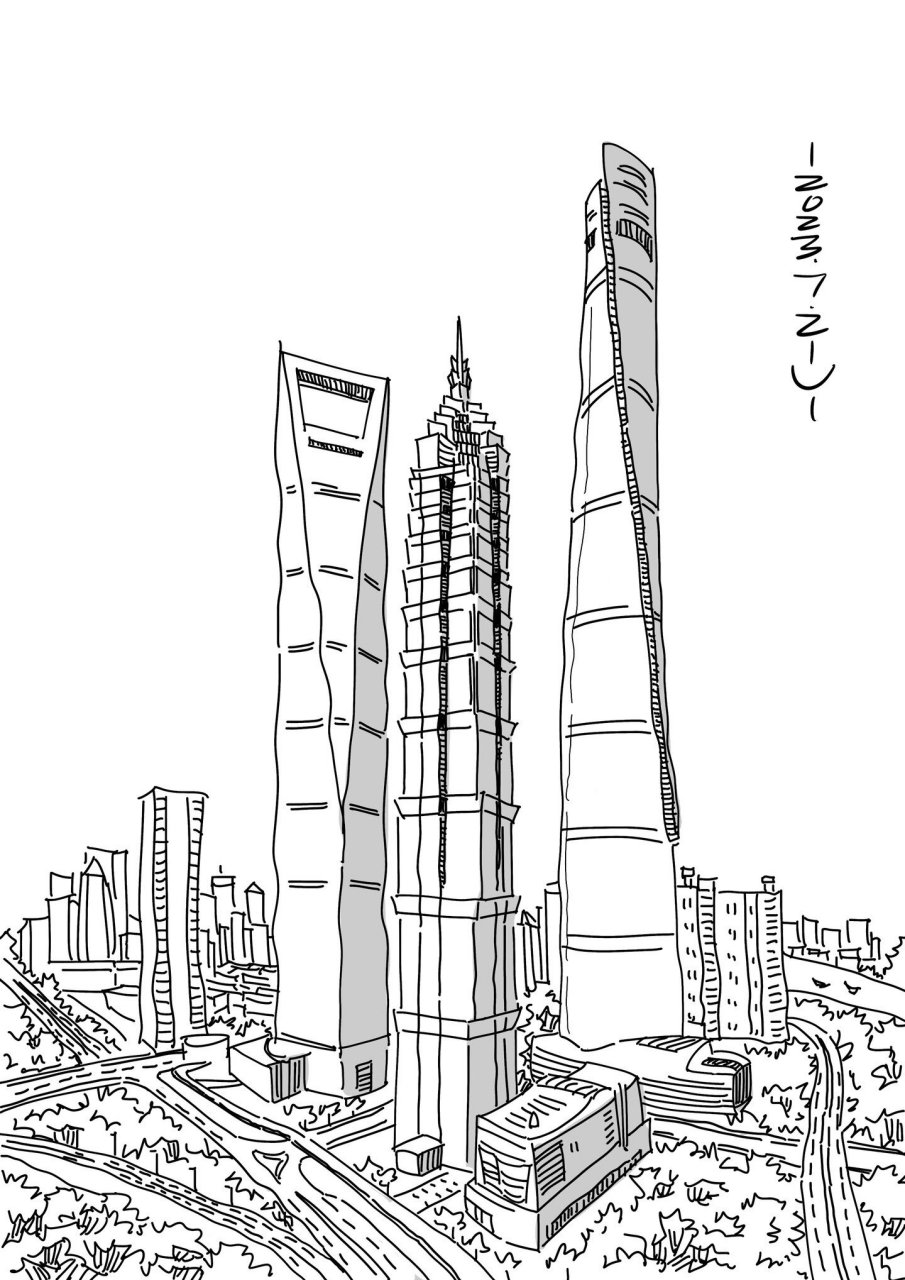 陆家嘴三件套   632m  2016年 设计:gensler 中国第一高楼,世界第二