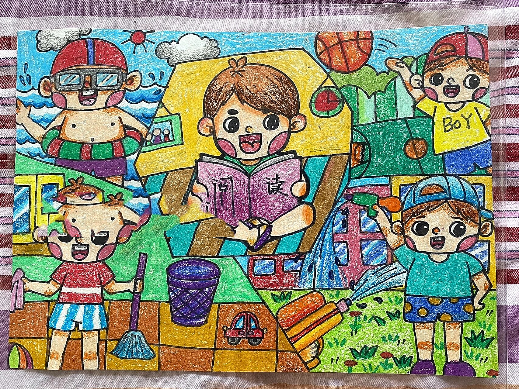 我的快乐暑假儿童画. 二改重组画06