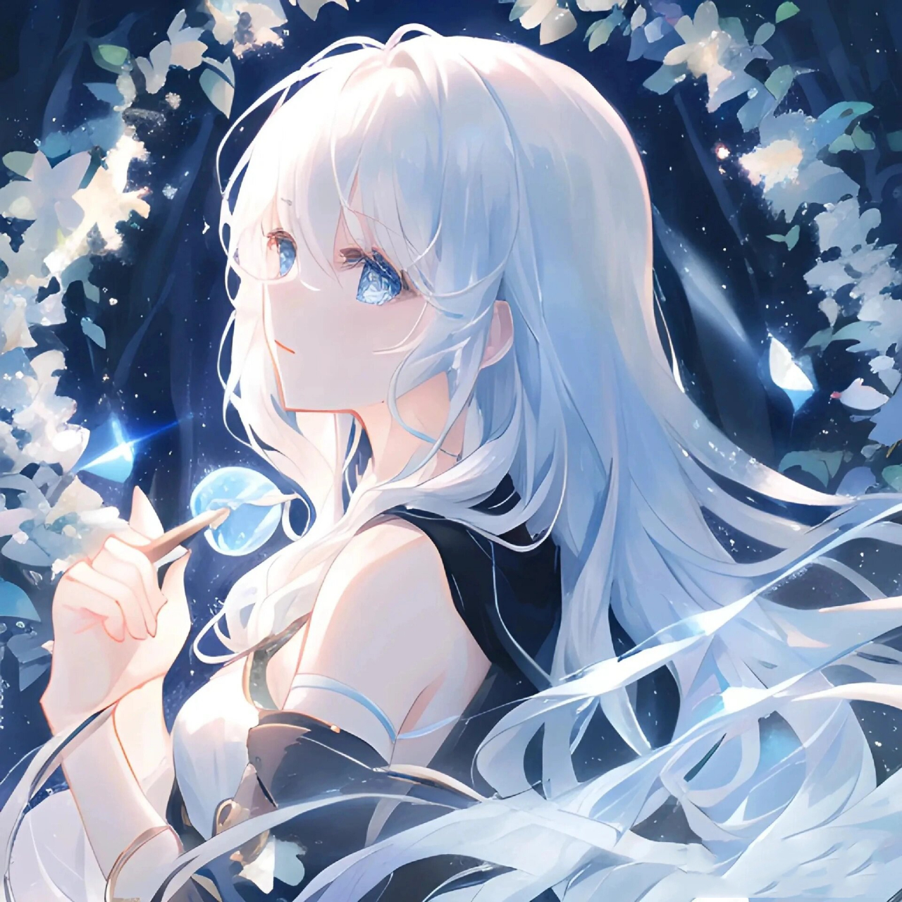 白蓝色系女生动漫头像 原创隅悸动 不喜勿喷 不是原创 原创作者是隅