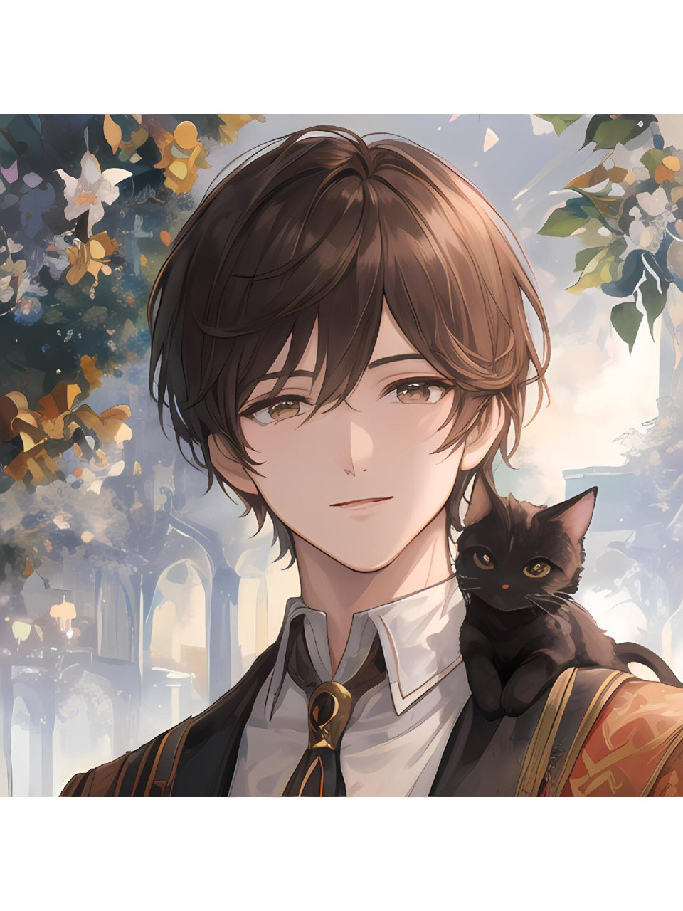 棕发男生头像分享