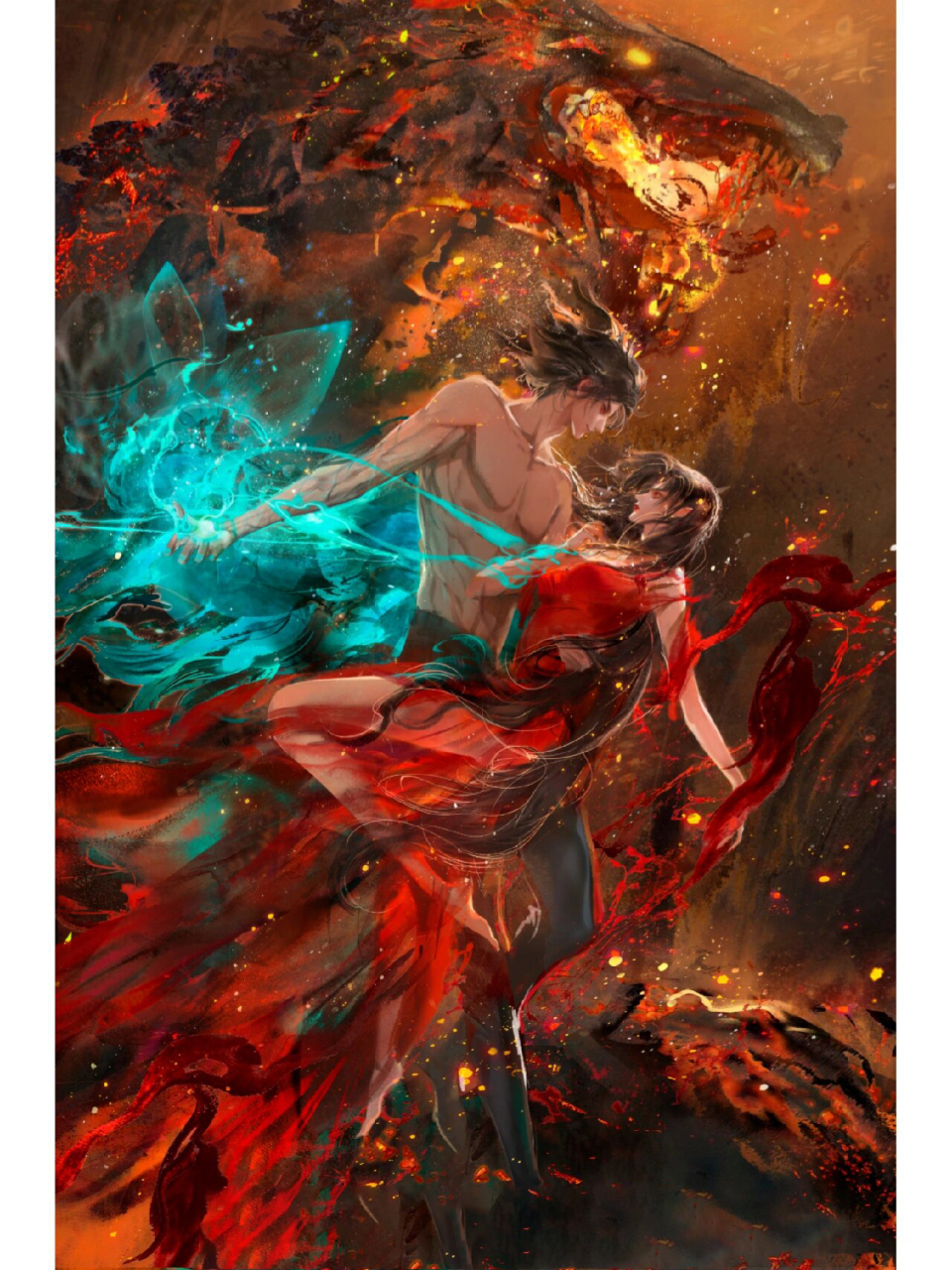 陨落心炎图 萧炎彩鳞这图好看.