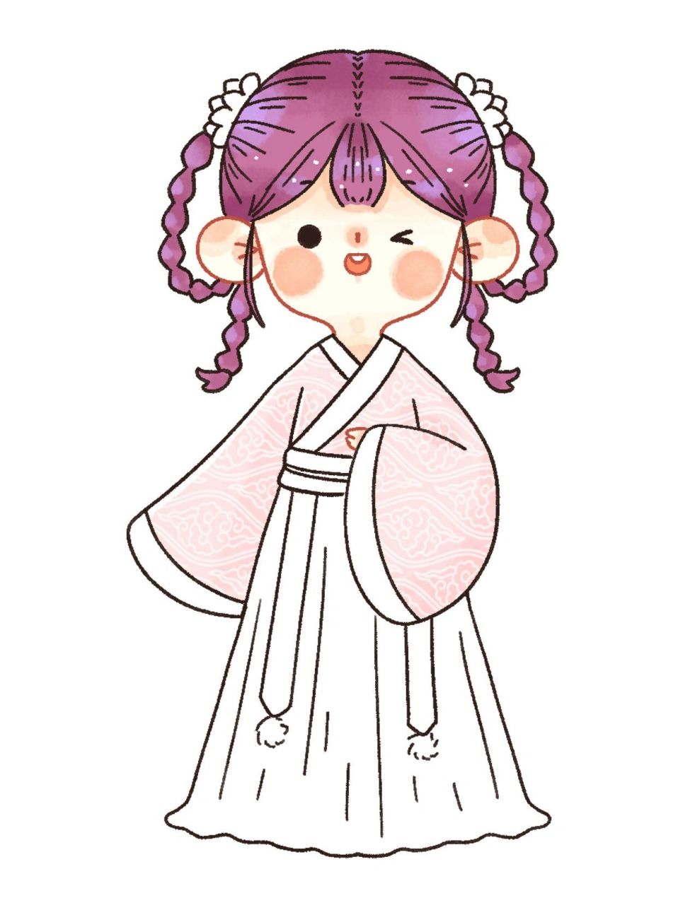 96绘画小课堂|可爱的汉服小女孩手绘 96绘画小课堂之可爱的汉服小