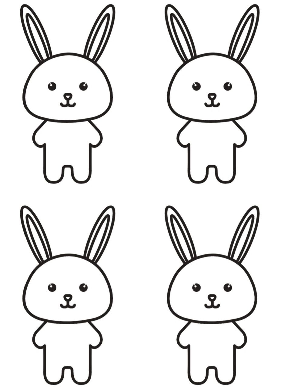 小兔子简笔画可涂色