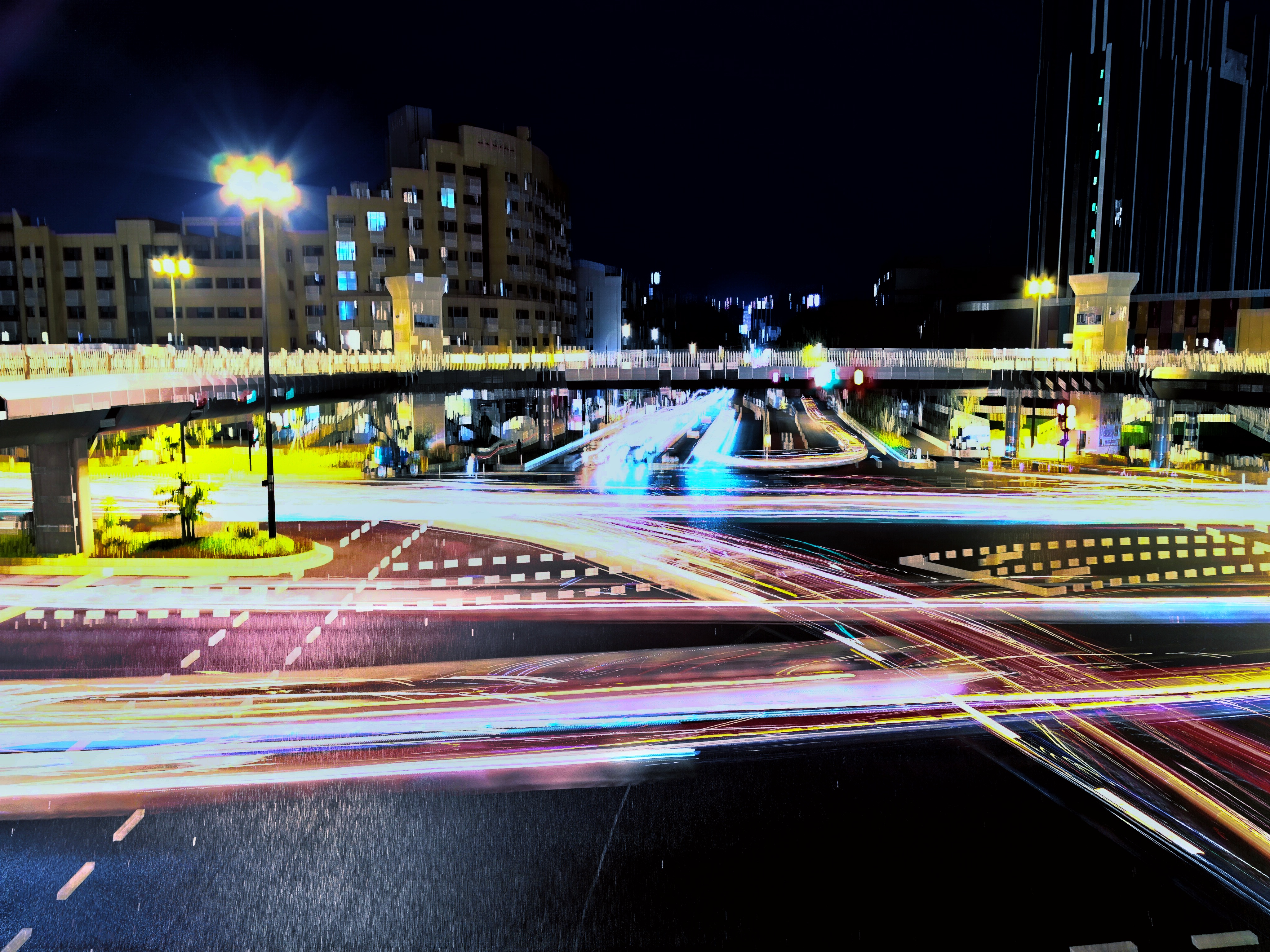 义乌城市夜景一角