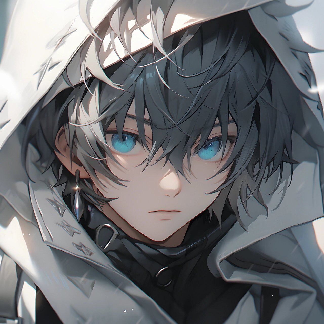 黑发蓝瞳动漫男主头像～难走就独行 留住心中小小的自己