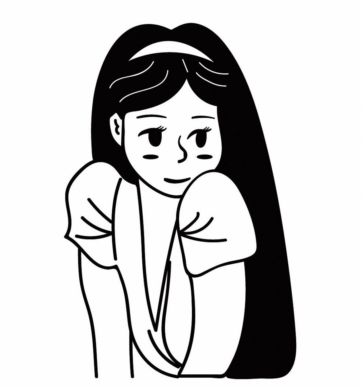 原创人物简笔画 | 女生 库存库存97 ins风原创女生头像简笔画.