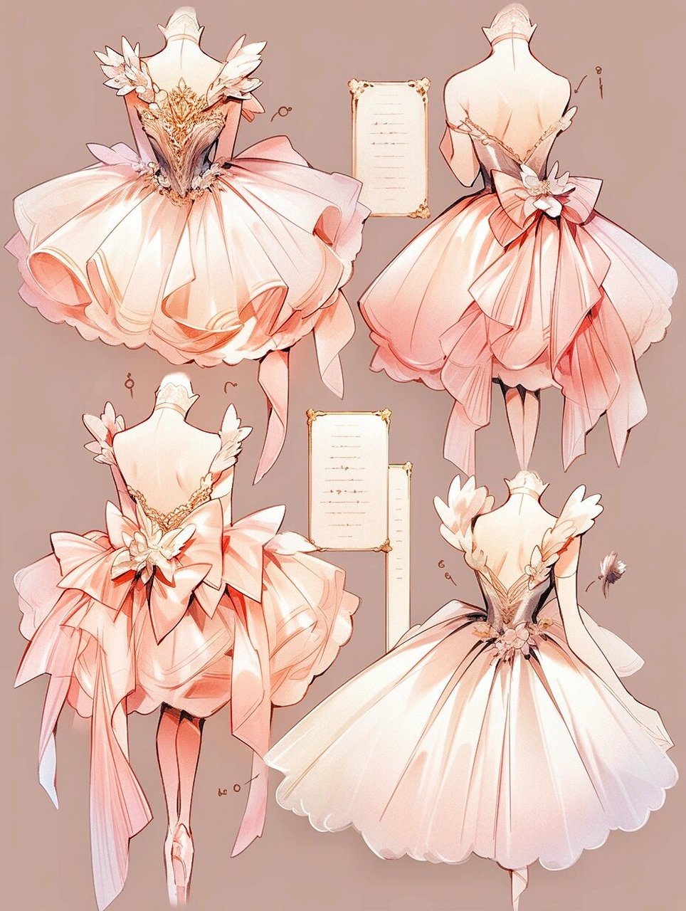 mj网纱芭蕾舞裙手绘设计91 #ai绘画有点东西# #服装设计手绘# #服装