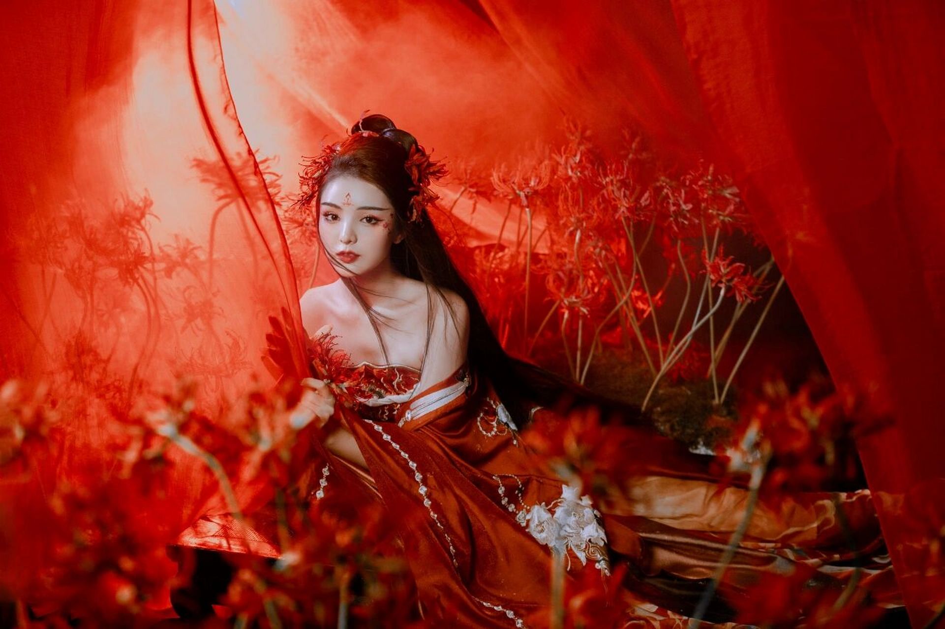 妩媚动人的彼岸花古风照,你心动了吗?