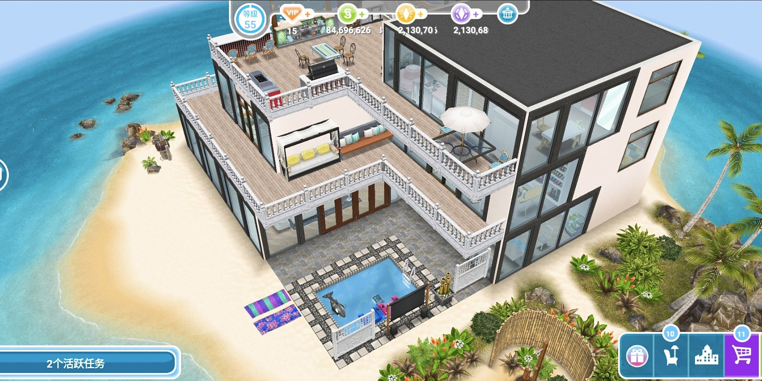 模拟人生畅玩版自建小别墅 这个游戏真的太爱了 #模拟人生畅玩版