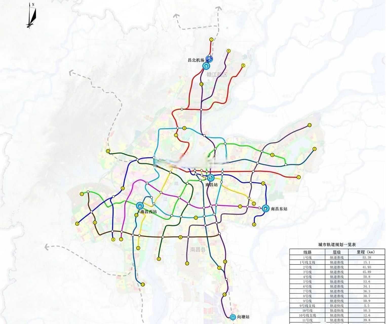 南昌的地铁规划也很猛,共规划城市轨道交通线路共12条(包含轨道快线3