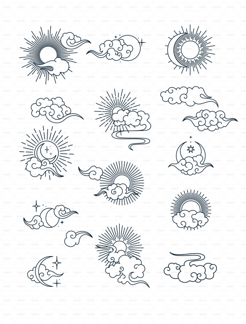 分享一组几何图案哦 感觉挺有意思的 仅做参考～ #中国古代纹样图