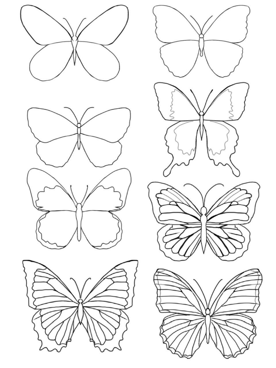 热缩图纸 蝴蝶合集 亲们留赞自取 手绘板画的可能不算太流畅 画的有点