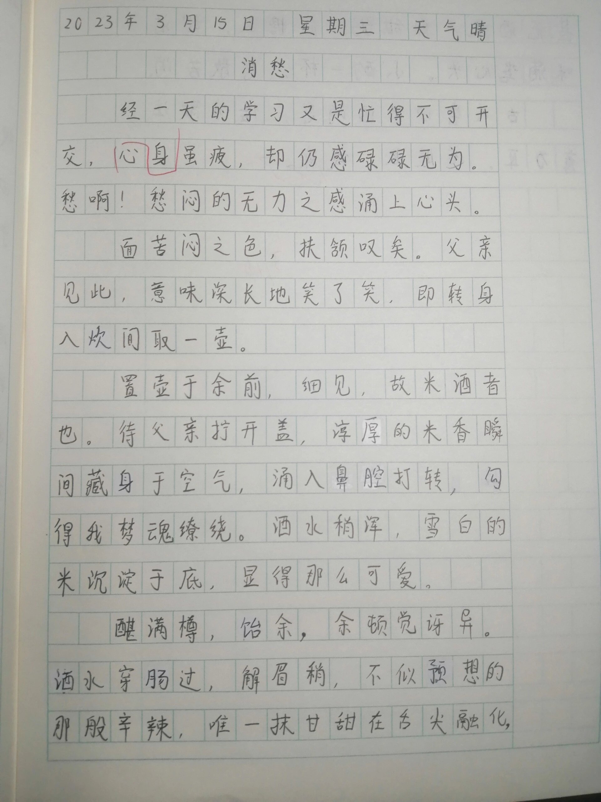 普通日记200字图片