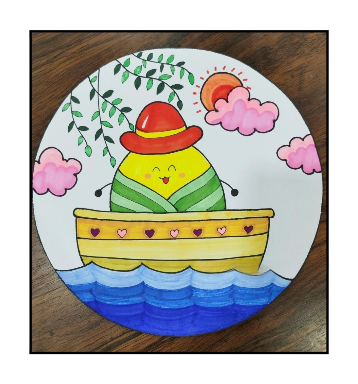 端午节简单儿童画 95小班小朋友就可以画的可爱小粽子 95用到了