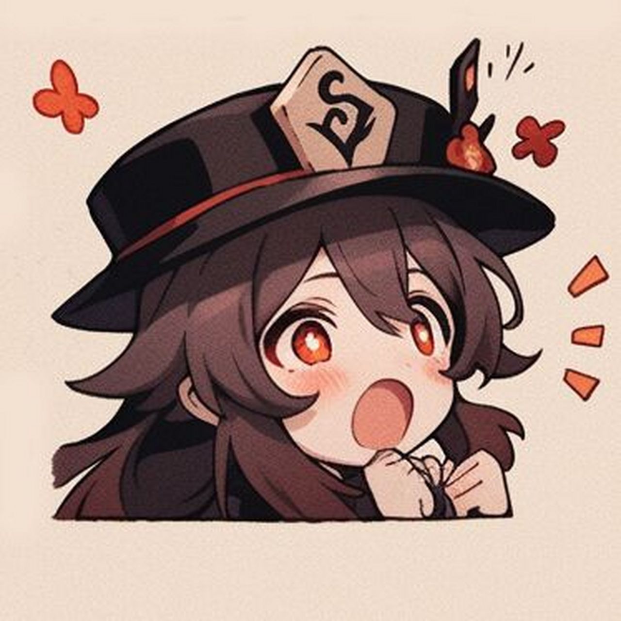 92原神q版头像|胡桃 "太阳出来我晒太阳,月亮出来我晒月亮咯.