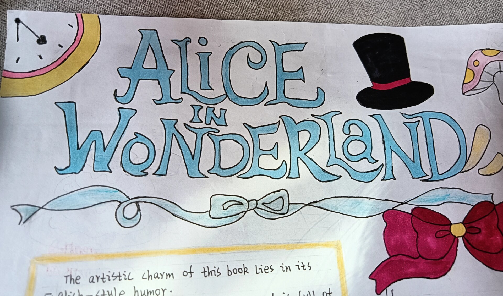 《爱丽丝梦游仙境》阅读英语版手抄报来啦