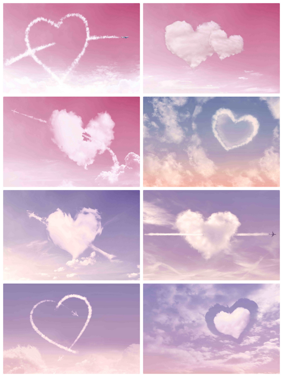 云朵心形云天空海报背景 y789情人节云朵背景 共计32个psd格式素材