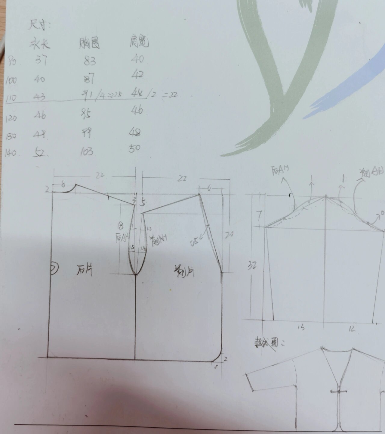 150儿童大衣裁剪图图片