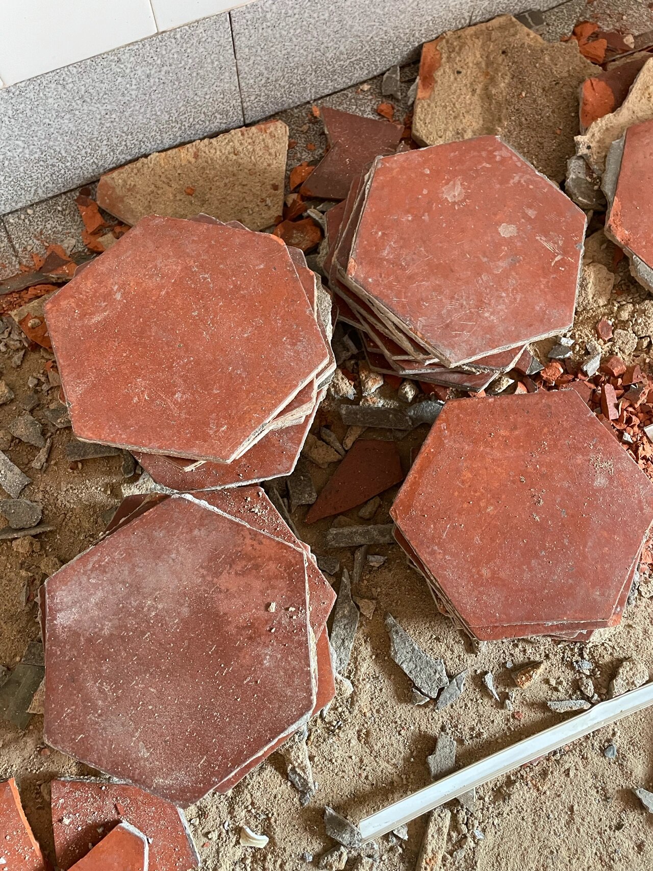 六角砖 红阶砖 铺地老砖 闽南红砖 六角砖 红阶砖 老地砖 古厝砖老