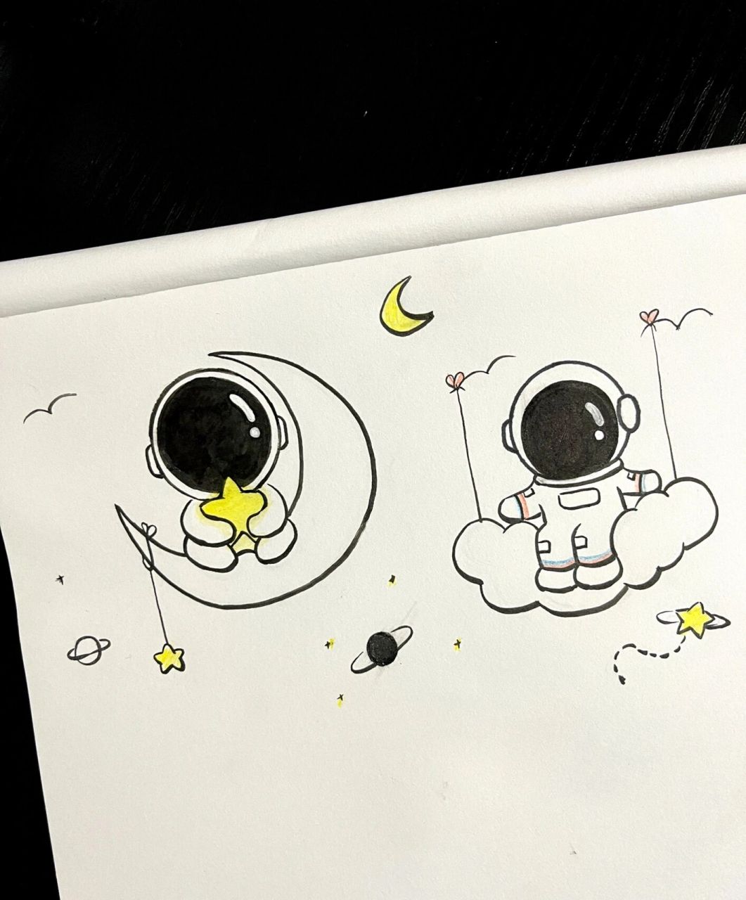 宇航员简笔画 太空人图片