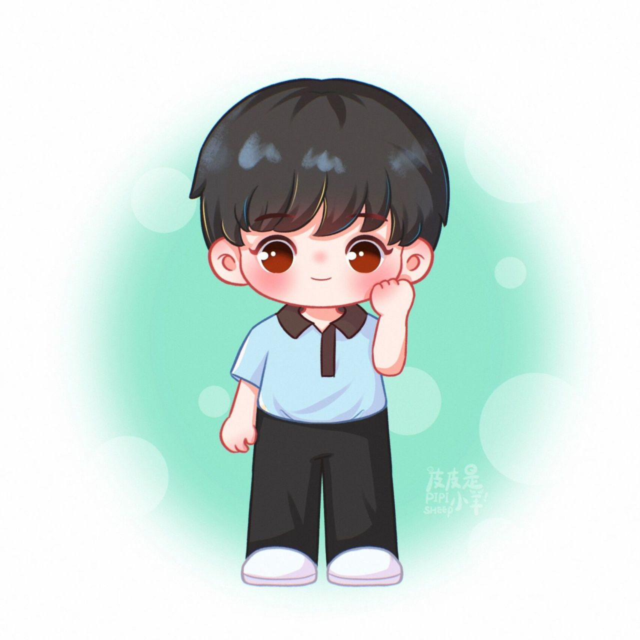 可爱q版人物合集9797 是成毅属性的q版人物 娃子最近的穿搭太适合