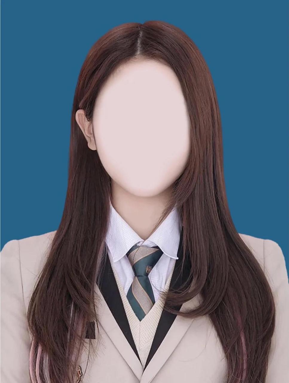 蓝底证件照模板来了～ 海马体证件照 用自己原来证件照和对应模板角度