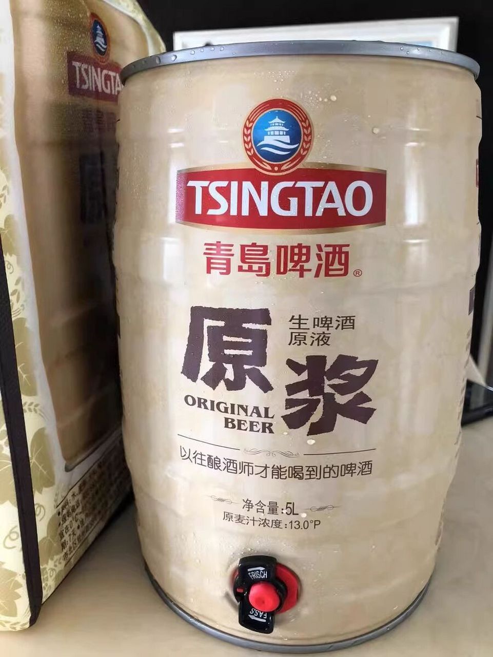 青岛啤酒原浆啤酒5l桶装 不经过滤杀菌,	麦香浓郁,香醇爽口 直接从