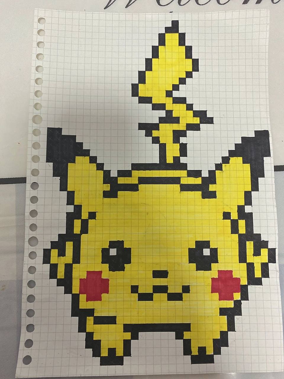 马赛克画—皮卡丘 马克笔97touch mark 网格纸97b5 原作者97