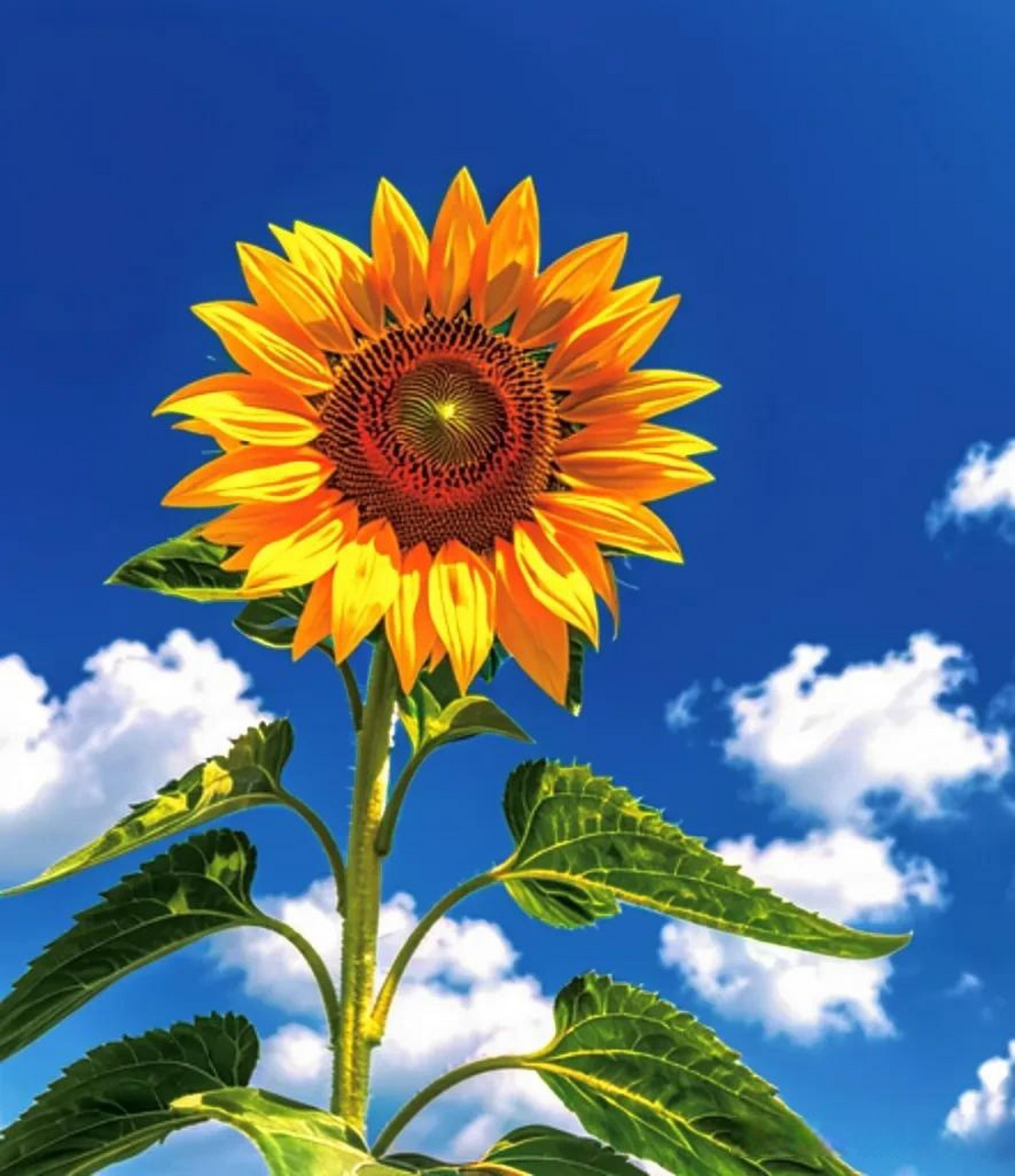 向日葵,在蓝天白云下绽放.向日葵盛夏之约 随拍漂亮花 花与生活