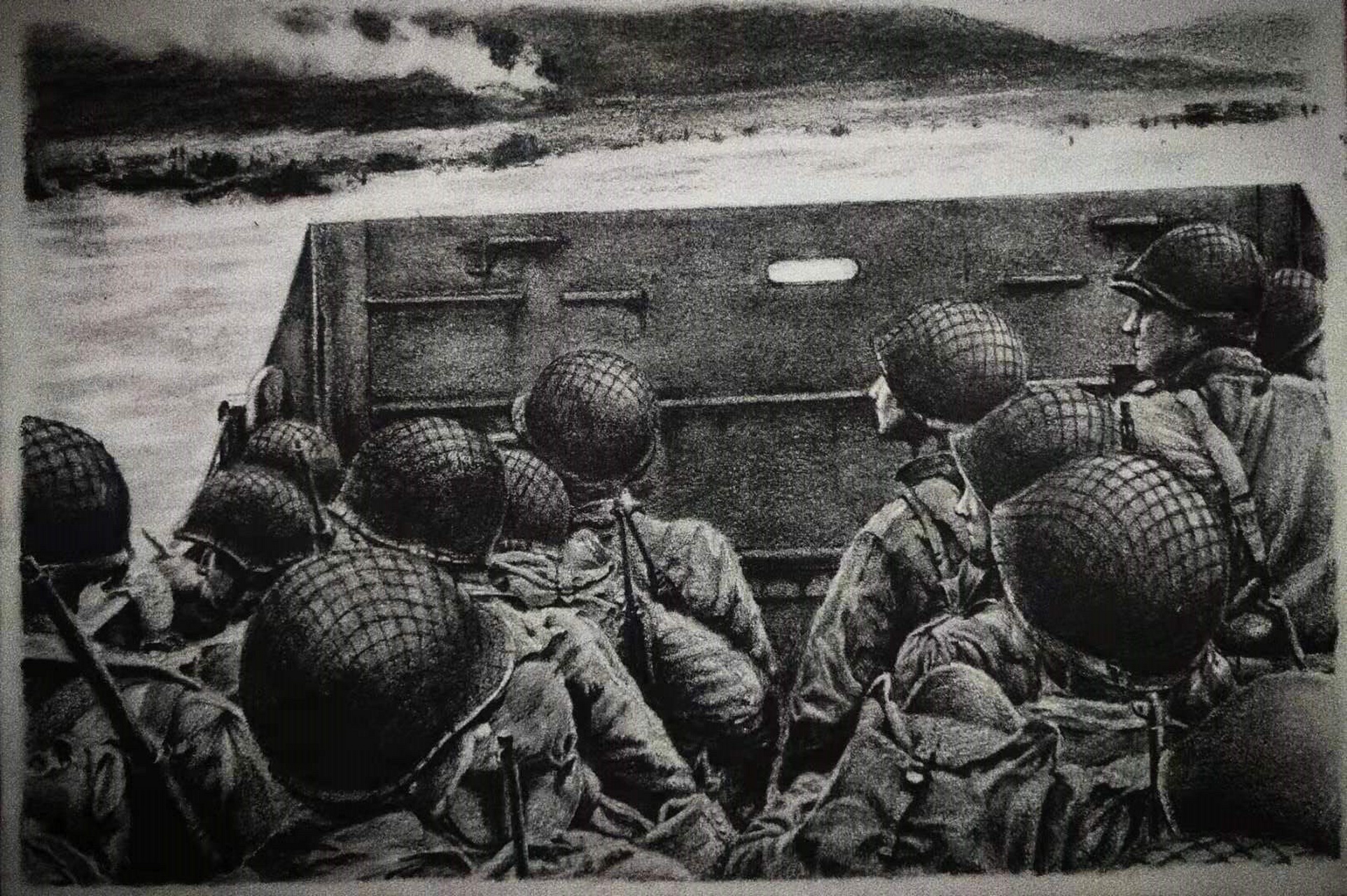 二战战场素描图片