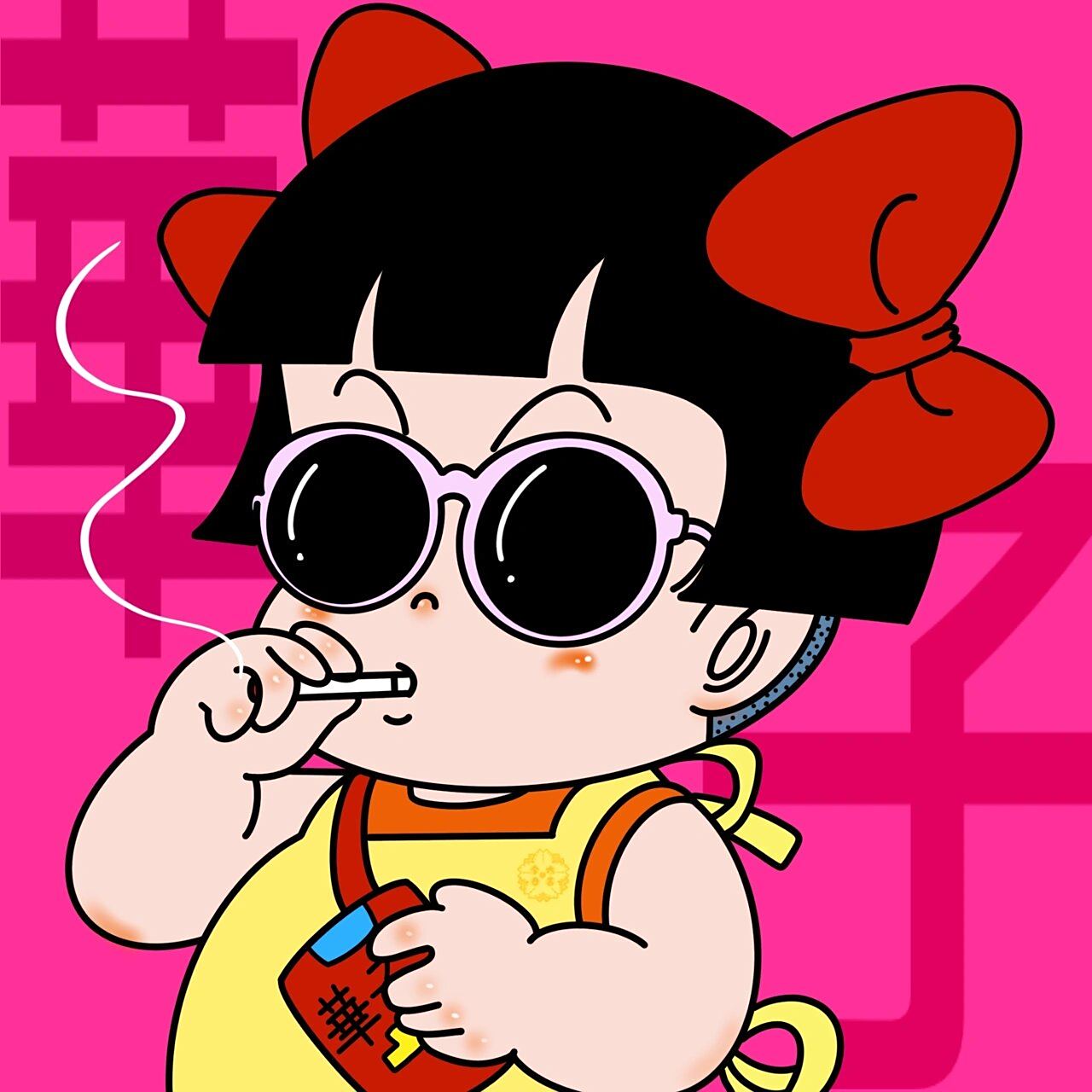 自画|阿拉蕾|动漫头像|可爱搞怪|少女|闺蜜 9015——拽姐草菇 (会