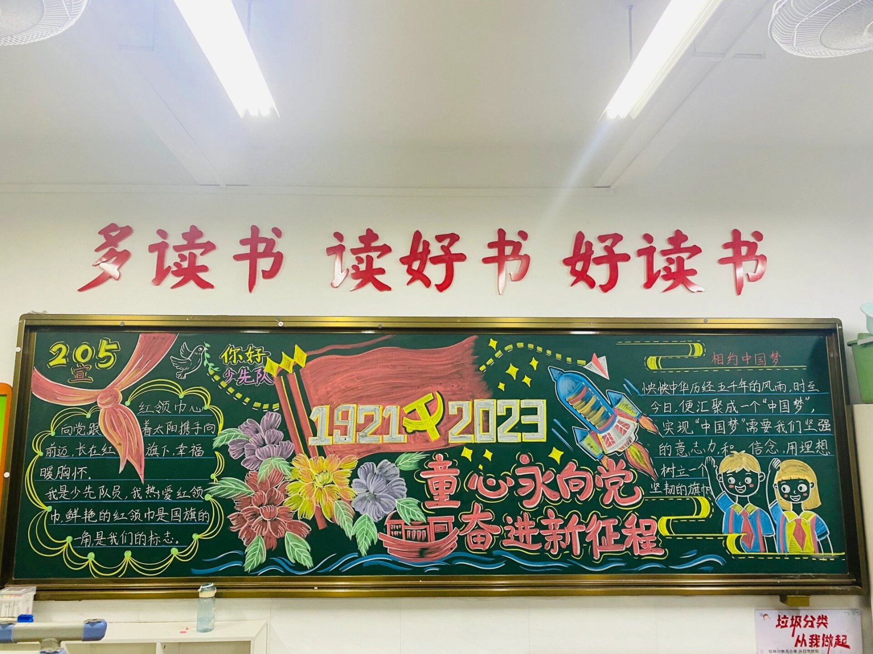 黑板报之童心永向党,奋进新征程 童心向党黑板报来啦!