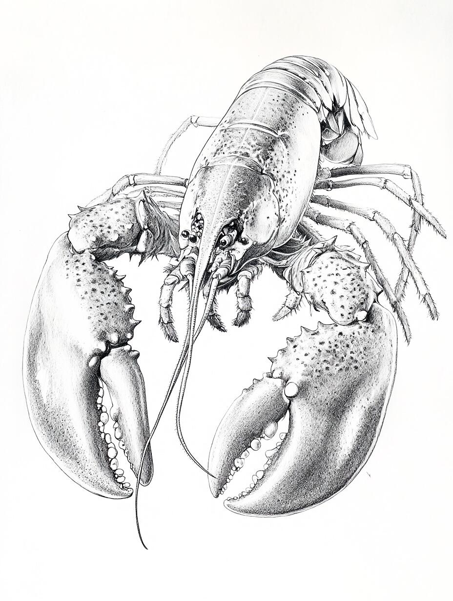 铅笔速写·波士顿龙虾