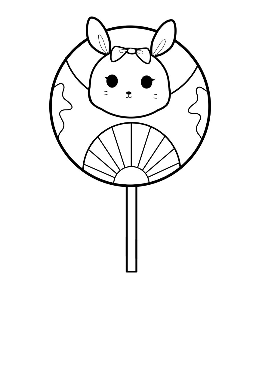 可爱小兔子团扇 简笔画 怎么会有这么可爱的扇子呀7815,粉兔兔