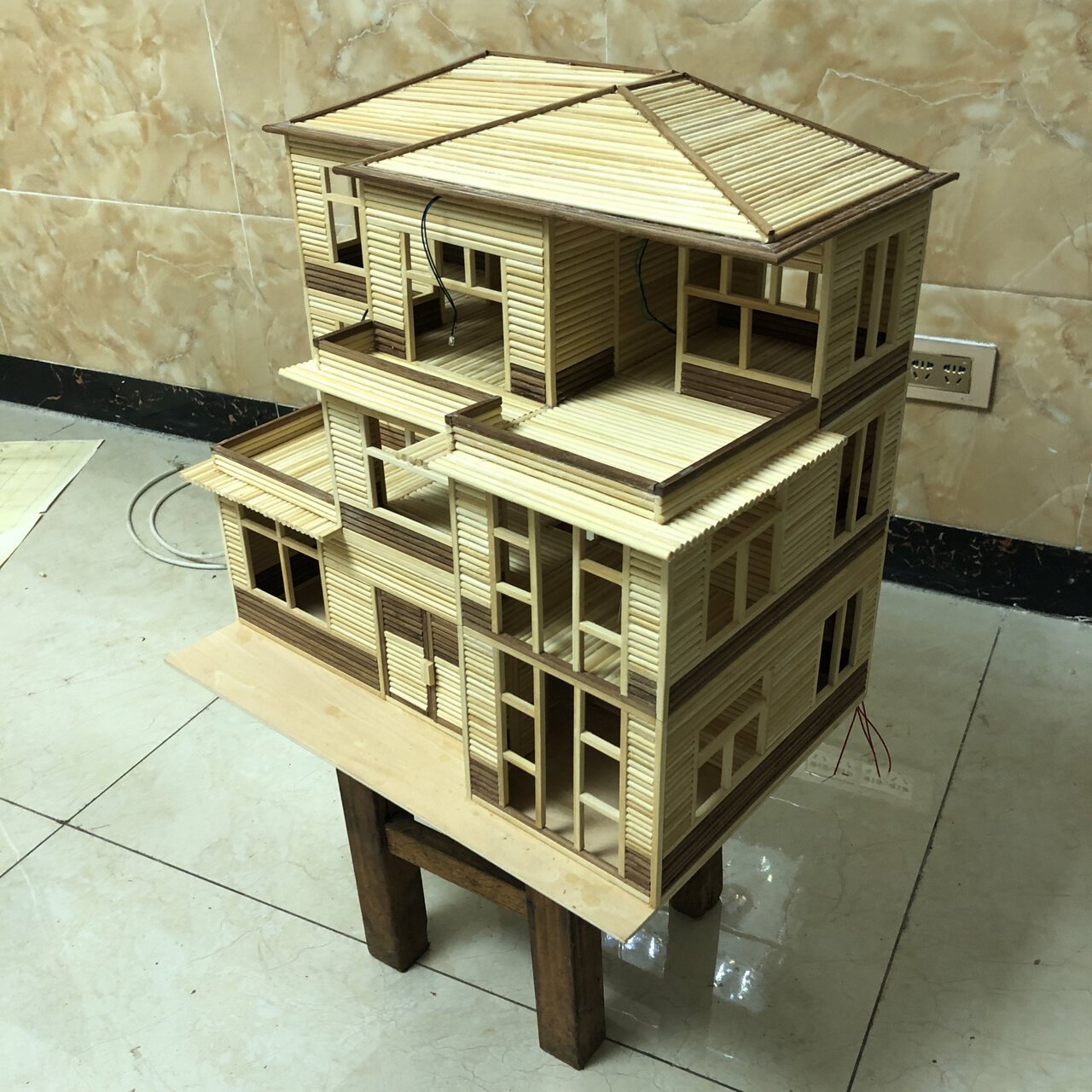 筷子别墅模型制作图纸图片
