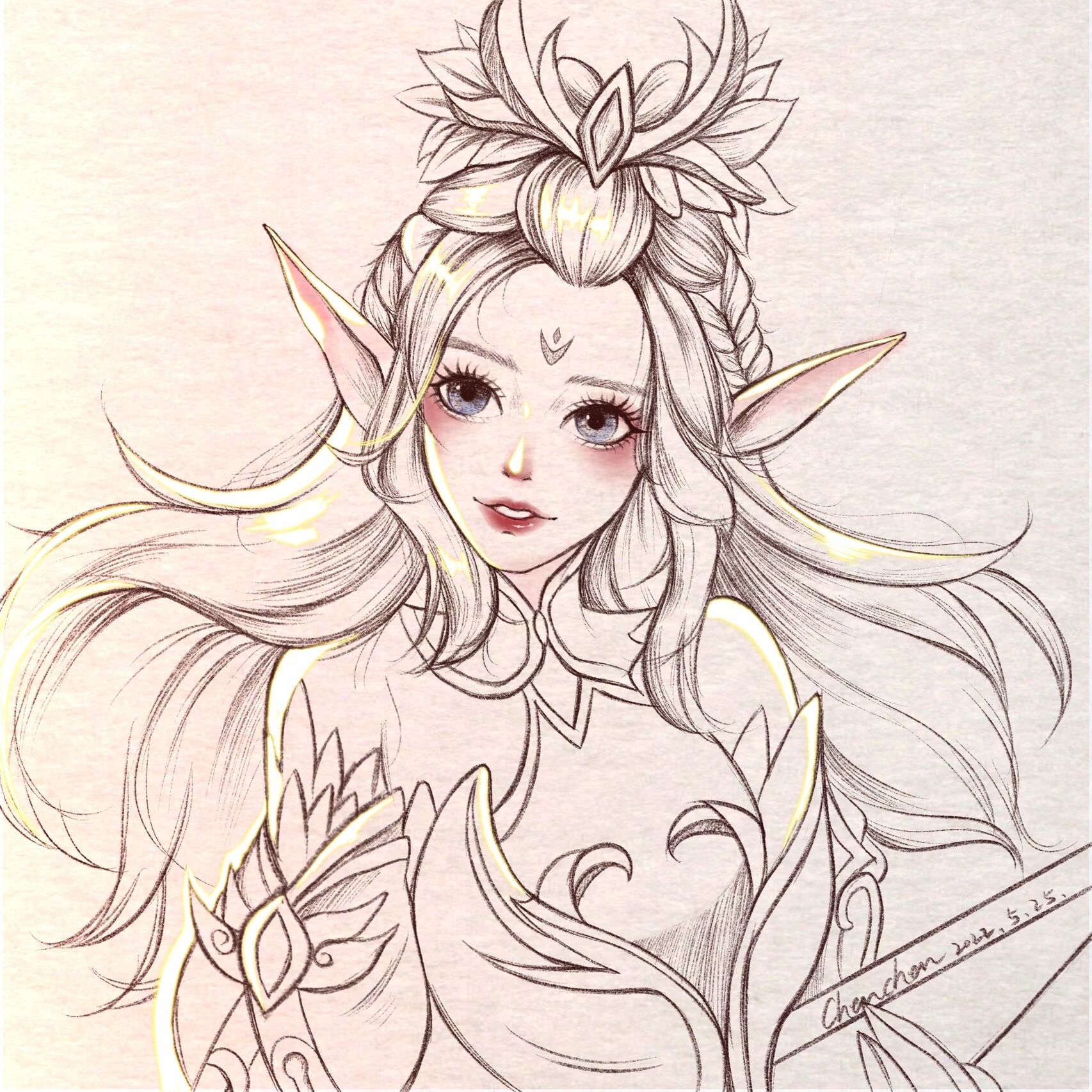 教你画王者荣耀英雄—王昭君(教程77过程图