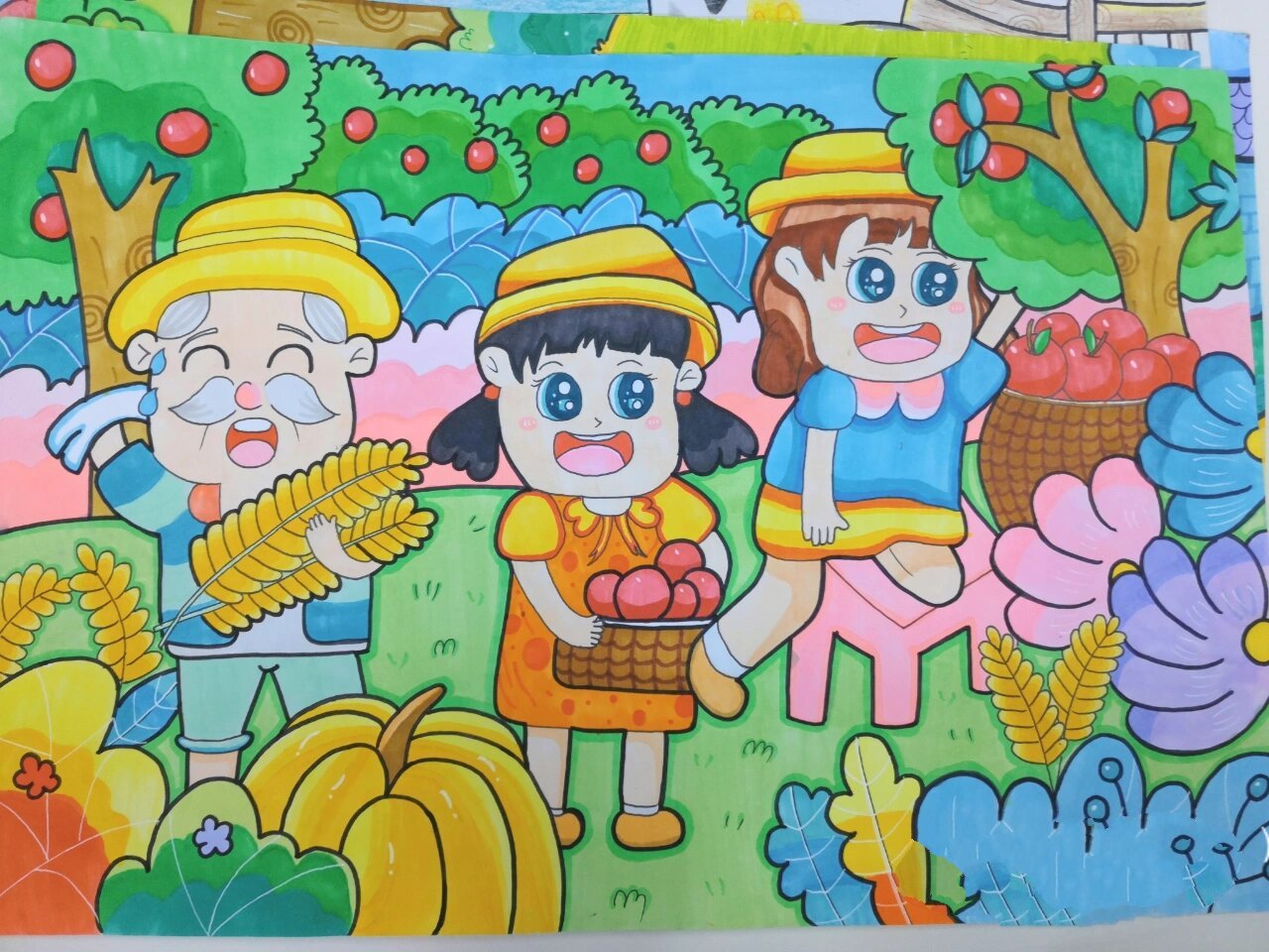 《丰收的季节》儿童画