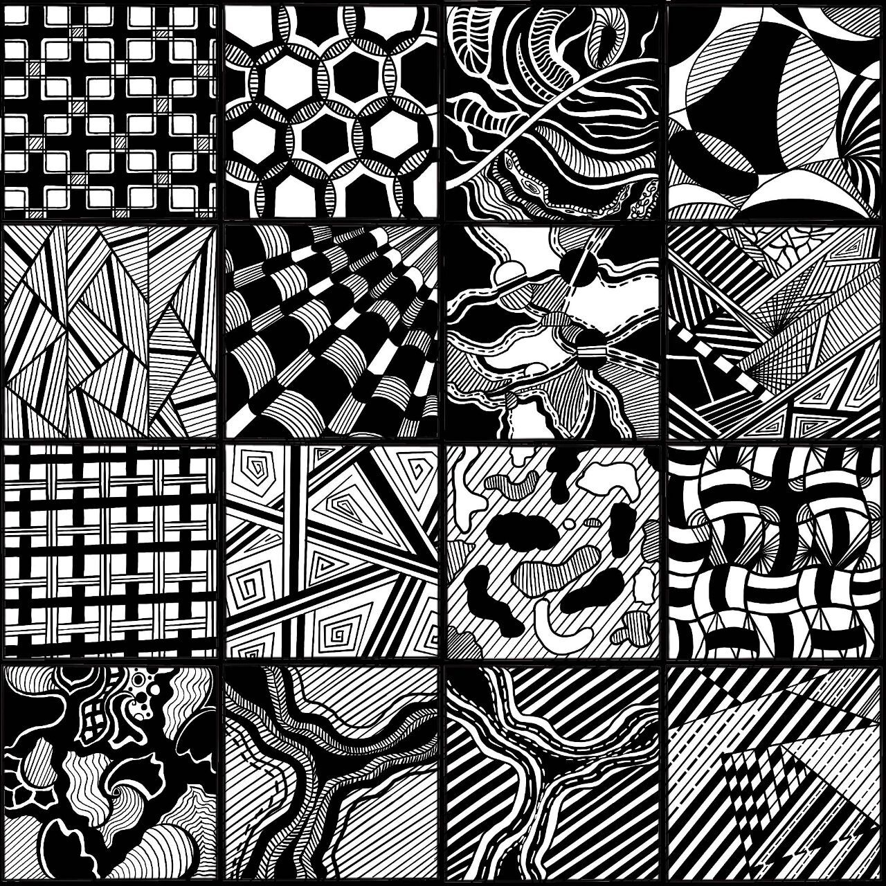 黑白装饰画填充元素 创作笔记