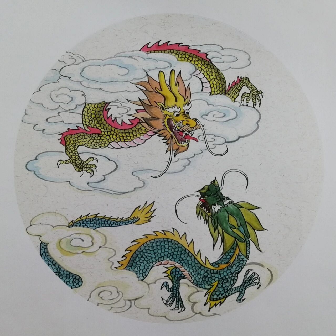 零基础国画《双龙戏珠》 这里分享一幅简单易学的国画龙,适合所有初学