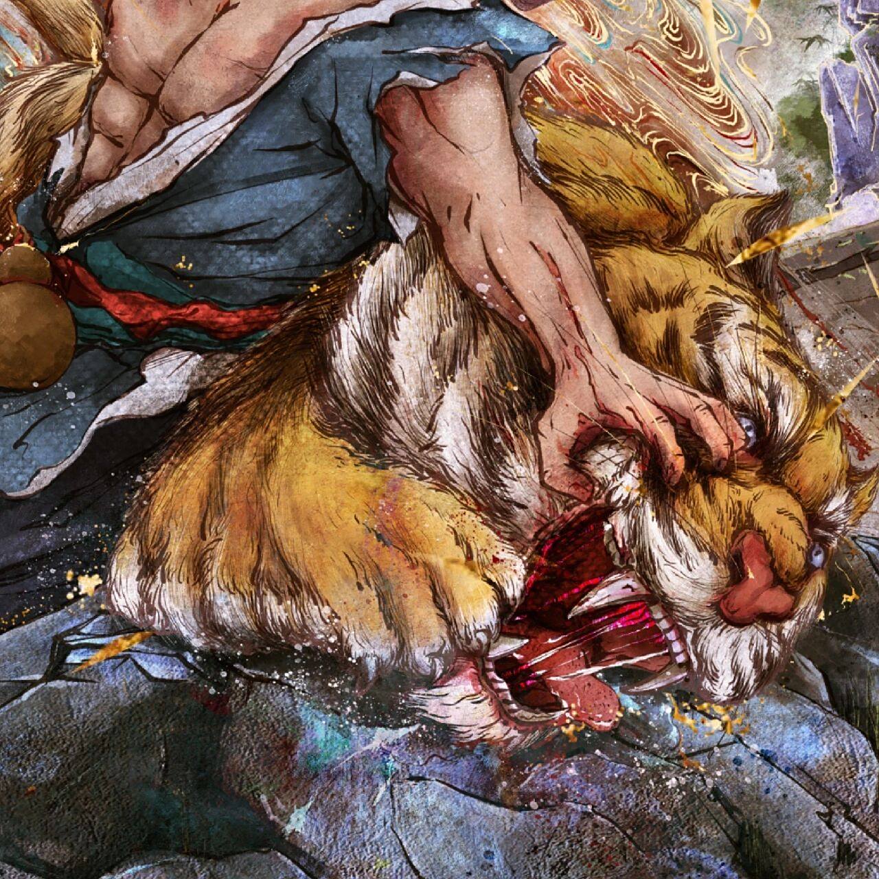 武松打虎-原创古风插画 去年做的一个国潮人物传的项目,终于解禁啦,第