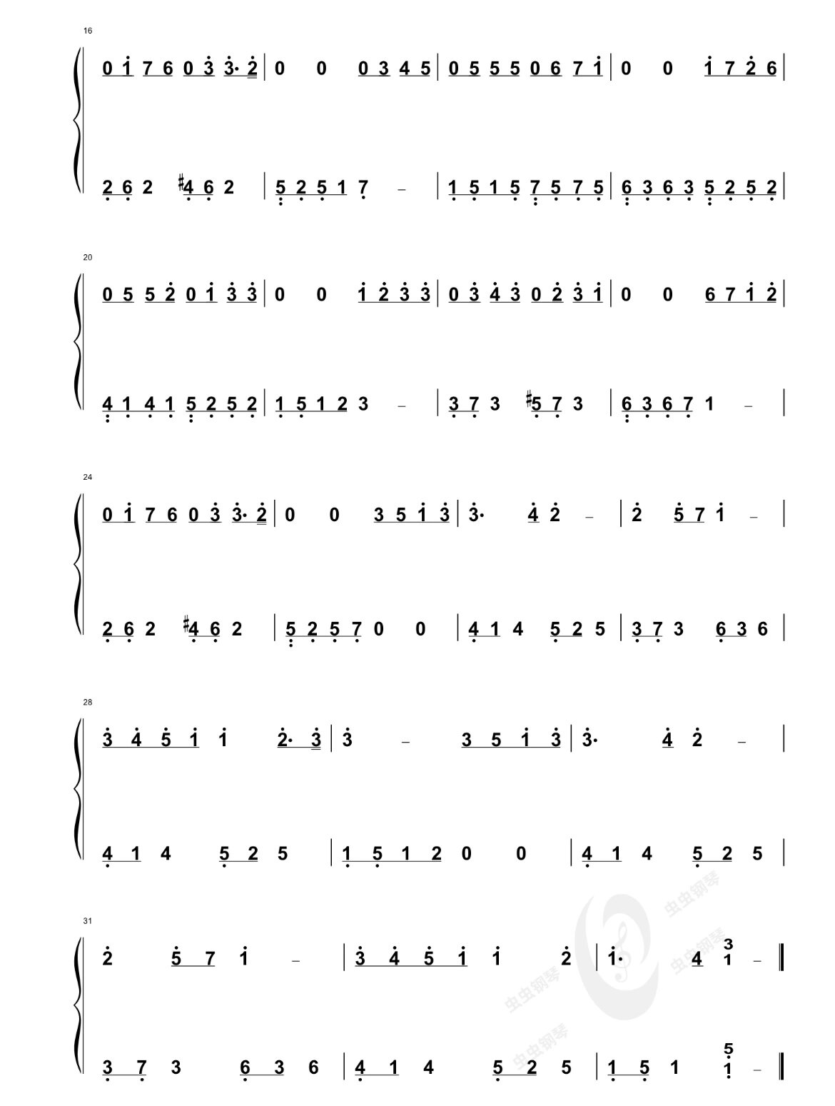 拜厄46条简谱数字图片图片