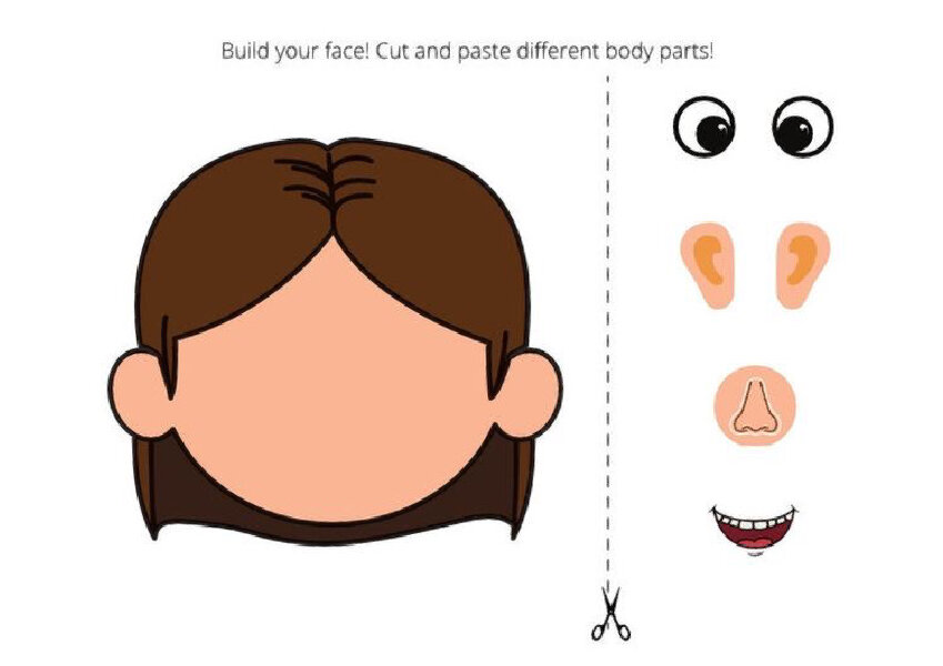 游戏:蒙眼睛贴五官(高清可下载) 下午和孩子玩儿了这个游戏,打印剪裁