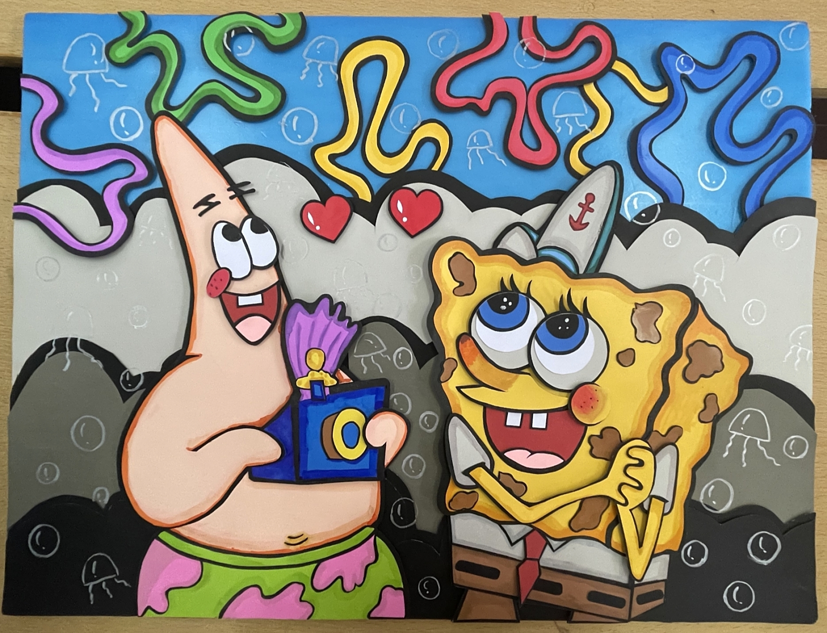 卡纸剪贴画作品 卡纸剪贴画的作鸭~素材来自