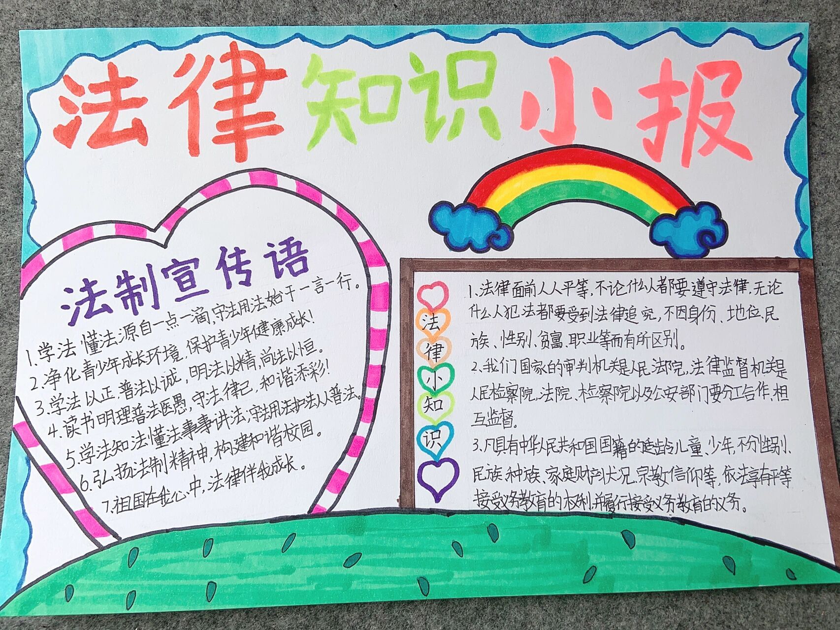 法律知识手抄报 孩子画的手抄报,发出来只是记录一下
