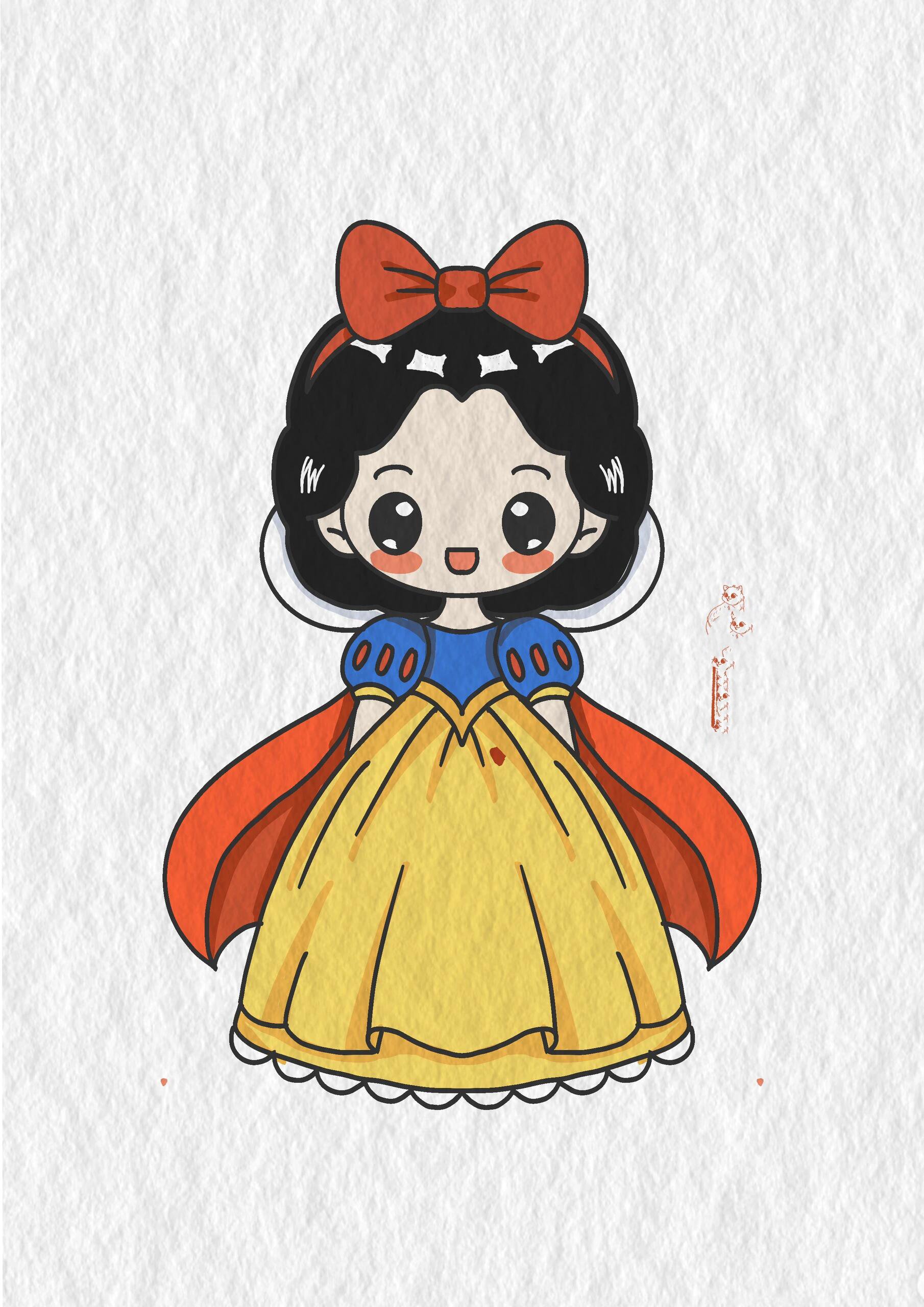 这样画白雪公主