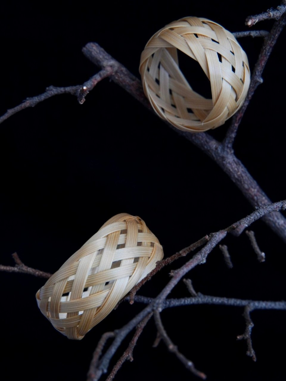 非遗竹编双花箍