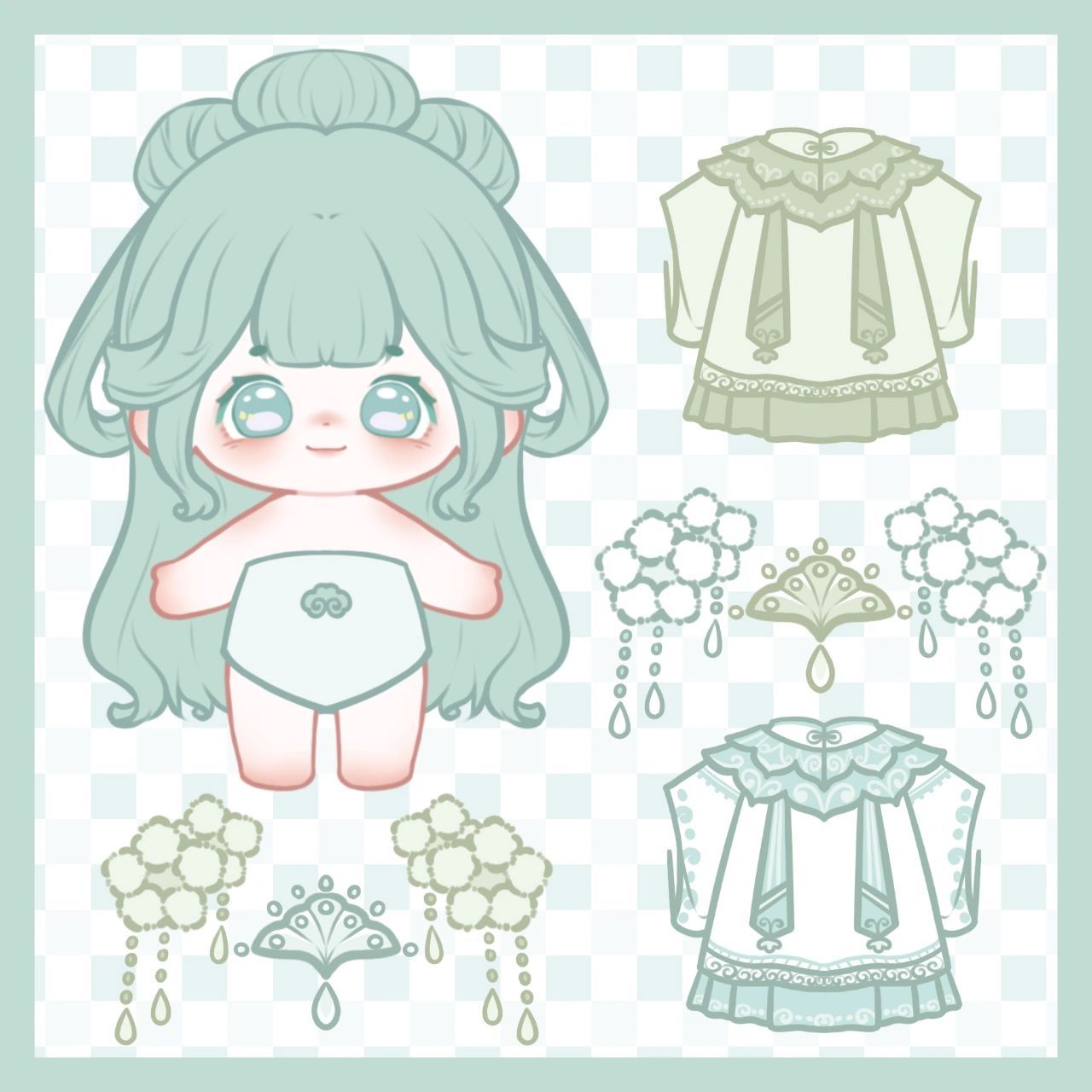 古风棉花娃娃换装『好喜欢明制汉服的云肩』 真的感觉明制汉服的云肩