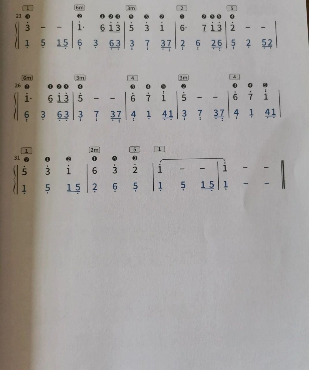 《萱草花》c调简易伴奏简谱