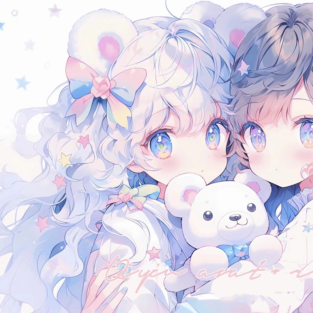 两人卡通闺蜜头像哦!