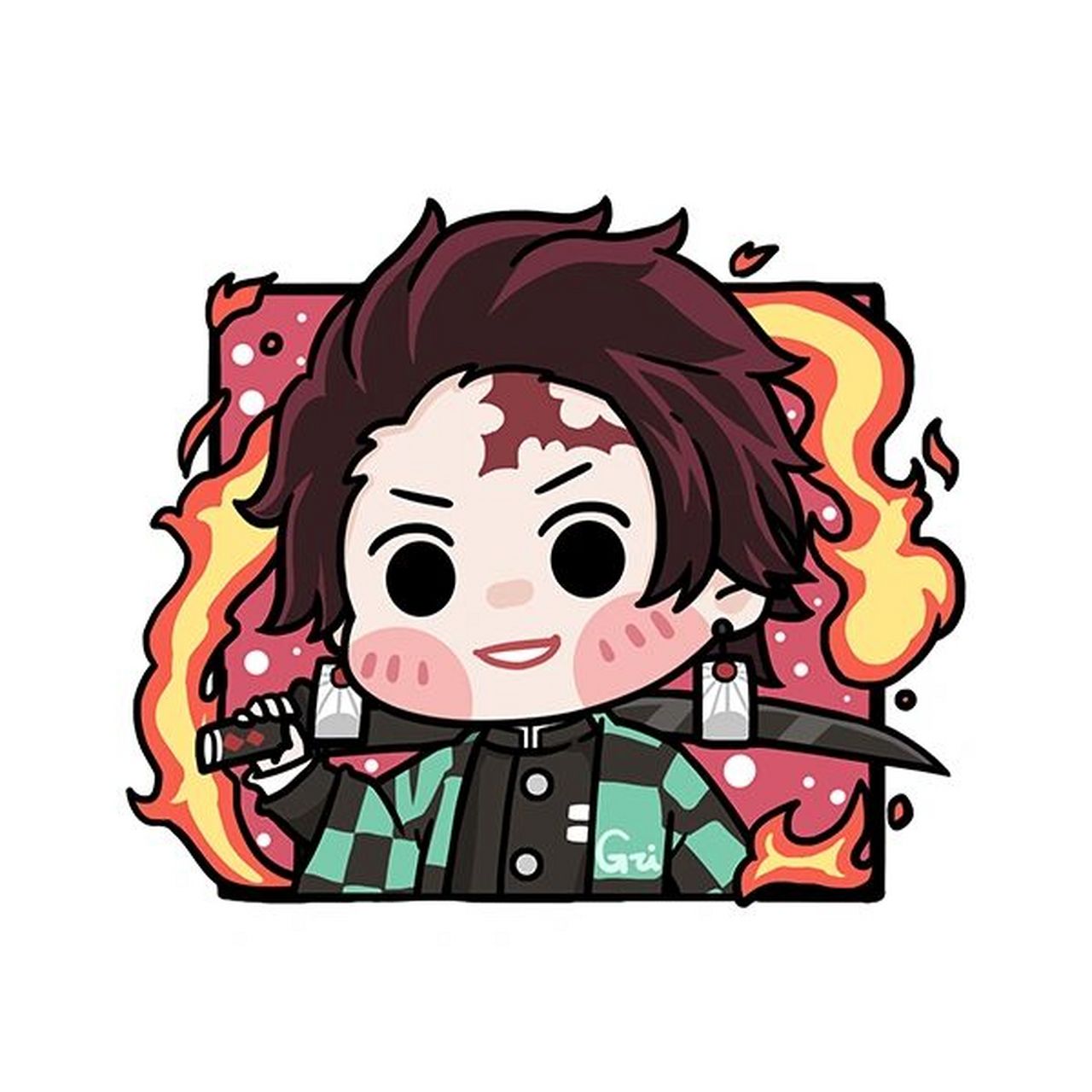 96萌小g爱涂鸦 鬼灭之刃系列- q版头像插画 终于凑齐9张,隔壁发完整